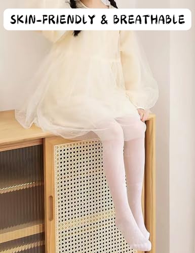Girls Rabbit Print Tights White Soft Stockings Breathable Stretchy Pantyhose for Ages 8-12 Cute Bunny Printed Hosiery for Kids4