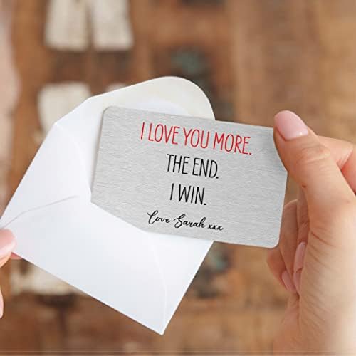Personalised Sentimental Keepsake I Love You More The End Metal Wallet Card Valentine's Gift