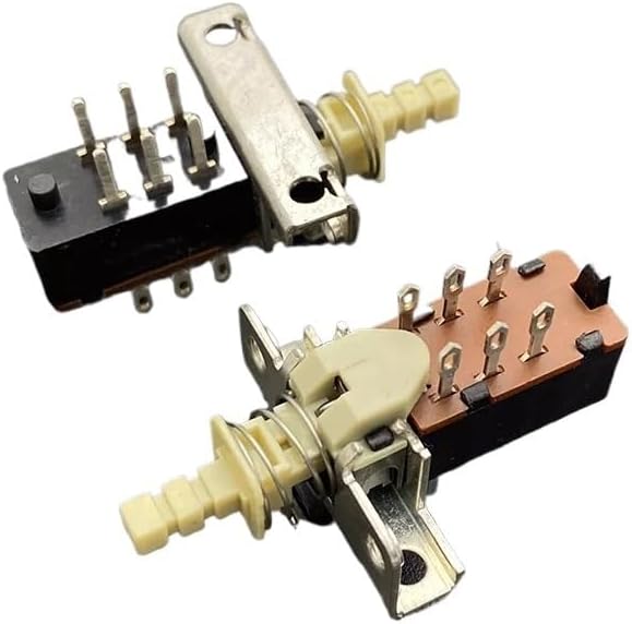 2PC self-Locking Power Switch Double Row 6-pin Lock Key Power Amplifier Straight Keyboard Button