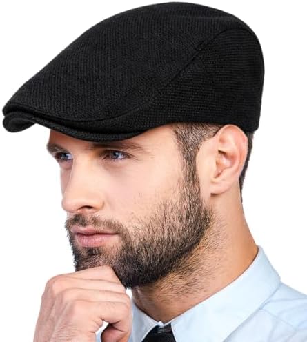 Classic Solid Flat Cap Newsboy Hats for Men Cabbie Driving Scally Adjustable