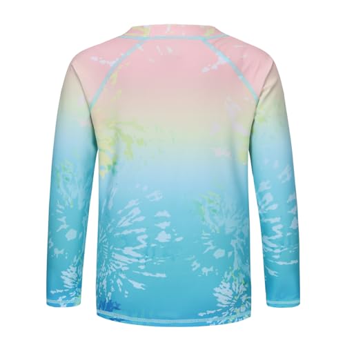 Image of Girls Long Sleeve Swim Shirt Rash Guard for Girls One Piece Bathing Suits with UPF 50+ Sun Protection 3-16 Years