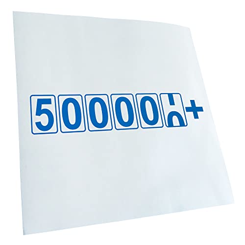 Kiwistar - Autocollant - compteur kilométrique 50000 + km - bleu - G24 - Pour voitures, vélos, véhicules, motos, cyclomoteurs, tuning, vitres arrière