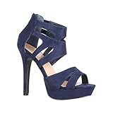  Elara Damen Pumps offen Stilettos High Heels chunkyrayan LL85 Navy-37