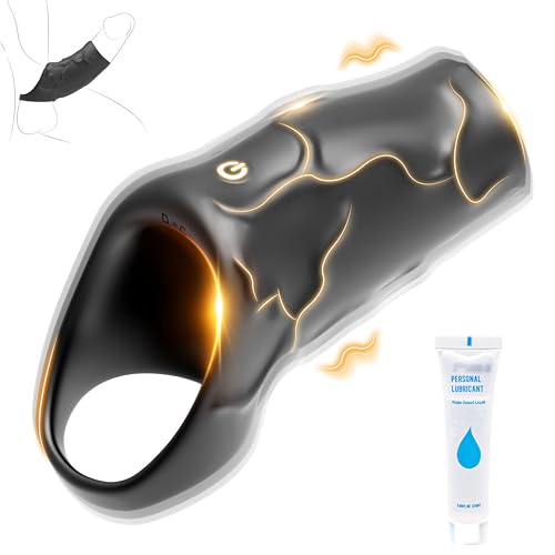 Vibrating Cock Ring Penis Sleeve Vibrator Sex Toy, Realistic Texture Penis Extender Rings with 10 Vibrations for Men, Cock Sleeves Penis Vibrators Male Sex Toys for Erection & Girth