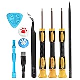 任天堂スイッチ用ドライバーキット – 10イン1 PRO S2 スチール Triwing Y00 修理ツールセット サムキャップ、ピンセット、クリーニングブラシ、スイッチ/スイッチライト用開口部アクセサリー JoyCon JoyConコントローラー用