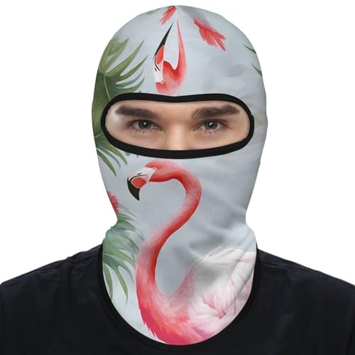 Balaclava para Hombres, Máscara de Esquí Blanca con Estampado de Flamenco, Protección Facial para Ciclismo y Temporada Invernal miniatura 7