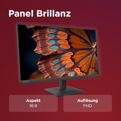 Lenovo L27-41 | 27’’ Full HD WLED Monitor | 1920 x 1080 | 16:9 | 100Hz | 4ms Reaktionszeit | HDMI | VGA | 3-seitig IPS Panel | Raven schwarz | 4.1 kg