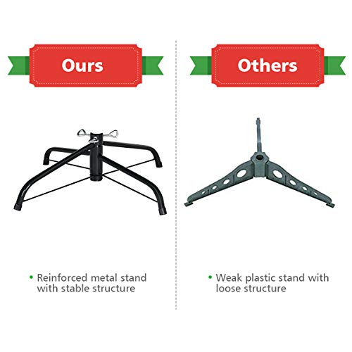 Goplus 5Ft Unlit Artificial Christmas Tree, Premium Hinged Fir Tree, Easy Assembly With Metal Stand, Xmas Décor For Indoor And Outdoor (5Ft) #TOP7