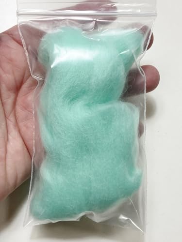 LM094-005 MOREZMORE Wool Roving for Needle Felting 5g Mint Blue Green Merino 100% Wool Fine Grade