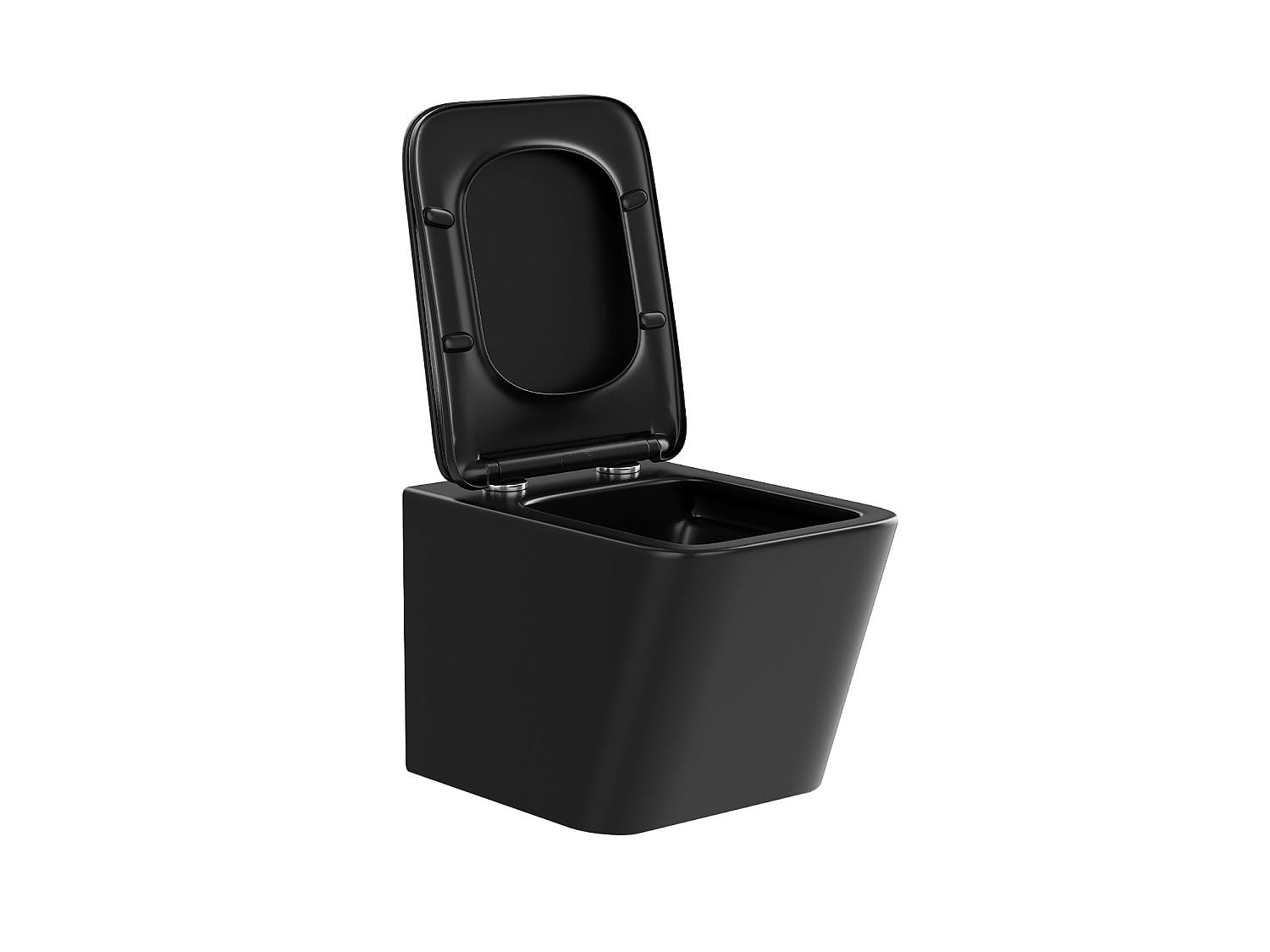 Vente-unique - Pacchetto WC sospeso Nero opaco con Telaio decorativo - CLEMONA