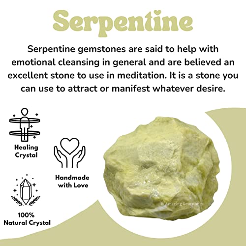 Image of Amazing Gemstone 2 Pieces Serpentine Raw Crystals and Healing Stones, Natural Rocks for Tumbling and DIY Raw Stones and Crystals