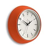 JONES CLOCKS® Ketchup Reloj de Pared | Reloj Retro Redondo | 25cm | Naranja | Ideal para la Cocina, el salón, la Oficina o el Dormitorio | Números fáciles de Leer