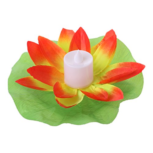 hgfcdd LED Floating Lotus Flower Lamps On Water Swimming Pool Garden Decoration Light