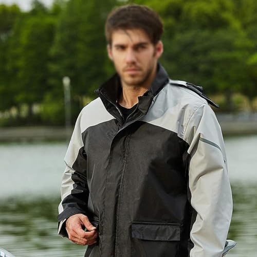 Imperméable de travail mixte XL avec veste imperméable à capuche pliable - 4