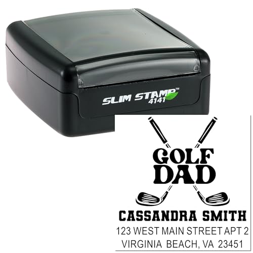 Image of Golf Dad Pride, Dad Rubber Stamp - Handmade, Personalized Letter for Enthusiasts, Unique Gift, Fathers, Standard 1-5 /8 inch Square Wood Handle Letters & Cards