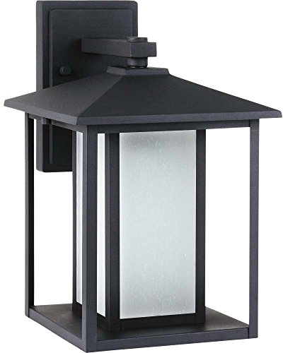 One-Day Sale: Up to 70% Off Sea Gull Lighting Generation 89031-12 Transitional One Light Outdoor Wall Lantern from Seagull-Hunnington Collection in Black Finish