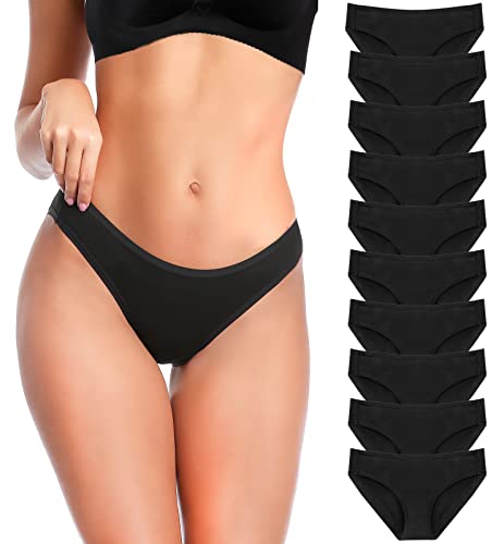 Image of YADIFEN 5 Pack Cotton Underwear for Women Hipster Panties Low Briefs Bikini Underwears