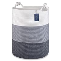 GOCAN XXXL Grote touw wasmand geschenkmanden leeg D55XH35 cm opbergmand mand met handgrepen voor handdoek opslag wasmand inklapbare wasmanden