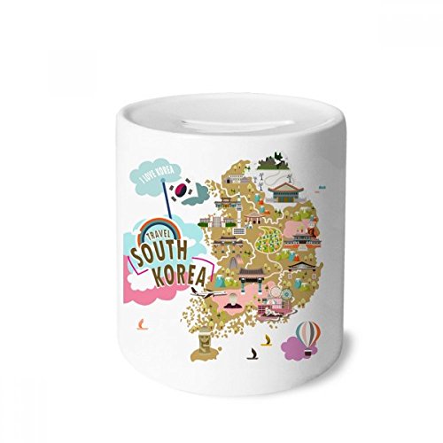 Tirelire en céramique Corée du Sud carte voyage boîte à monnaie déco pour petit budget de vacances