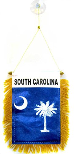 AZ FLAG, South Carolina Mini Banner, 6'' x 4'', 100% Polyester US state of Caroline du Sud Small Pennant for Car