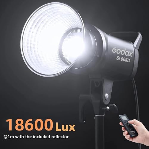 Image of Godox SL60IID 70W LED Video Light, 18600Lux@1M 5600K LED Continuous Light, CRI96+ Bluetooth&Remote Control 8 Fx Effects, Compact Studio Light for Video&Photography