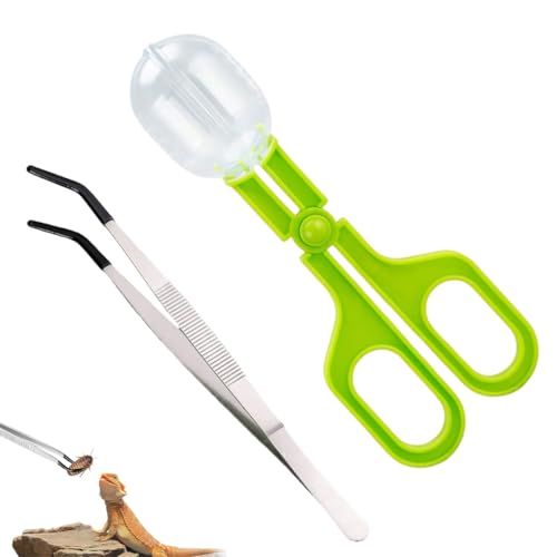 Quesuc 2 Stück Futterpinzette Reptilien 25Cm Fütterungszange Große Futterzange Scherenförmige Pinzette Aus Kunststoff Für Reptilien, Wasserpflanzen Und Aquarien