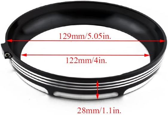 Boldness Motorcycle CNC Headlamp 4.5" and 7" Light Trim Ring for Harley Touring Street Glide Road King Trikes FLHX FLHR FLH/T 1996-2018