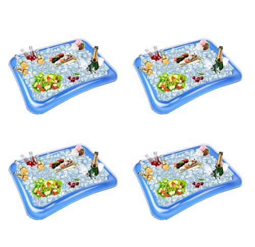 Getränkekühler Party Aufblasbar 4 Stück Aufblasbares EIS Servierbar Aufblasbare Servierbar Aufblasbare Buffet Getränkekühler mit Ablaufstopfen für Kühlen Speisen und Getränken