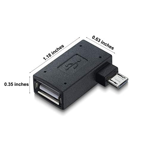 Zyf Micro Usb Otg Adapter 90 Degree (Left + Right) Angled With Micro Usb Charging Port For Firestick, Streaming Tv Stick, Playstaion Classic, Chromecast, Android Phone Or Tablet - 2 Pack #TOP1