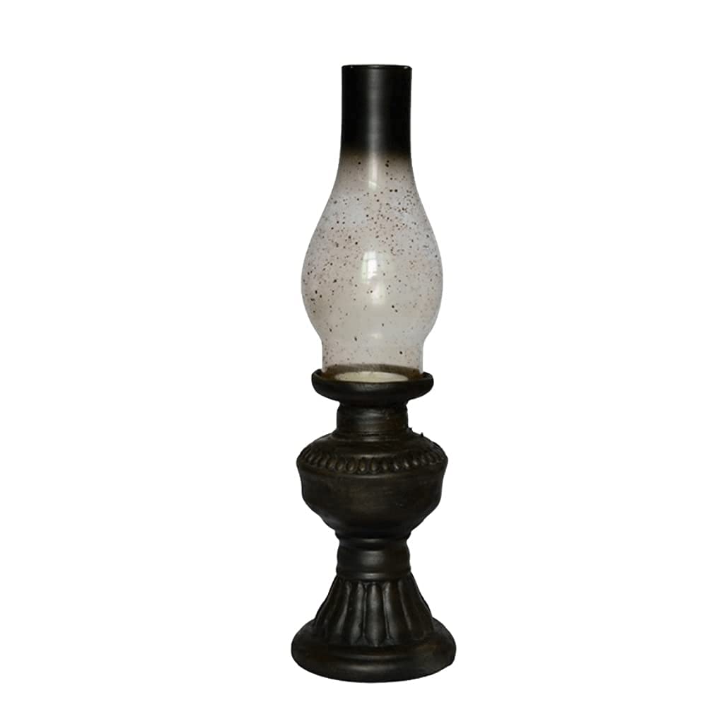 Lampe à pétrole vintage en verre de 9cm pour l'éclairage de secours intérieur et déco rétro