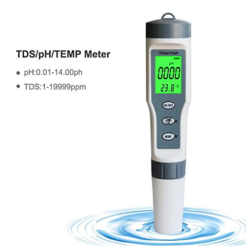 FTDS/PH/TEMP Test Pen, Ph Value Ph Meter Tds/Ph Water Quality Test Pen Pool Home Test 3 in 1, for Water Quality Test