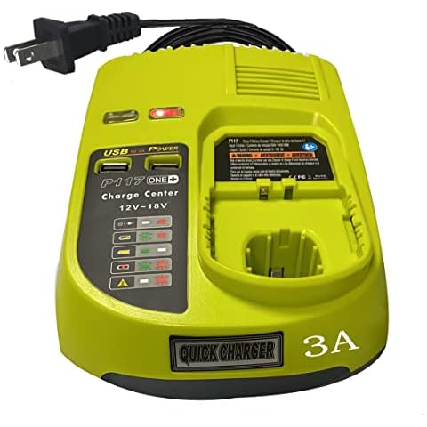 Anopiw Replace ryobi 18v battery charger P117 P118 P119 Dual Chemistry to Charge Ryobi Battery Lithium ion & Ni-cad Ni-Mh 12V 14.4V 18V such as P100 P102 P102 P105 P107 P108… Cover