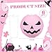 Riakrum 6 Pcs 8 Inch Halloween Jack O Paper Lantern Decoration Halloween Pink Pumpkin Paper Lantern Hanging for Indoor Outdoor Garden Party Decoration