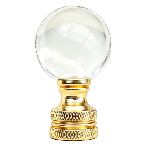 Image of 1Pcs Crystal Lamp Finial Clear Glass Lamp Finial Cap Knob Lamp Decoration for Lamp Shades /Tiffany Style Lamp(Gold Base)