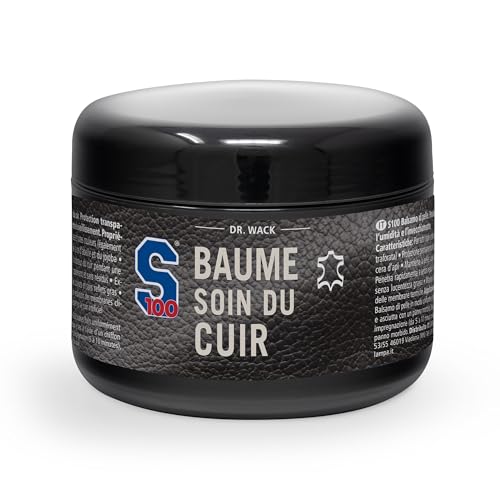 Dr. Wack - S100 Baume Soin du Cuir pour Vêtements et Équipements de Moto - Protection Contre Humidité et Vieillissement - A l'Huile de Jojoba & Cire d'Abeille - Incolore, 250 ml