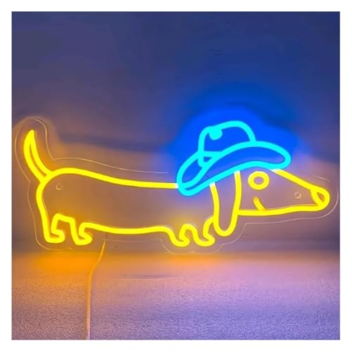 Lampe au néon chien cowboy pour créer une ambiance ludique en salon ou salon de toilettage