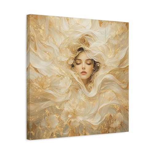 Impression sur toile féerique or et blanc 3cm d'épaisseur pour un nid douillet