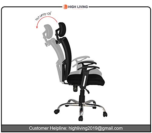 Image of High Living Plastic Contemporary Ergonomic Office Chair (Black)