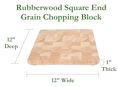 Tabla de cortar cuadrada 30x30x2.5 cm Rubberwood miniatura 2