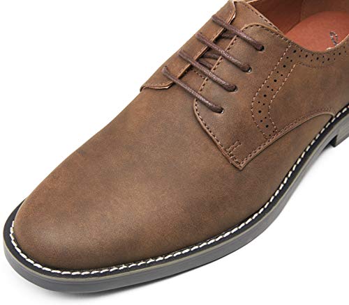 Jousen Men's Brown Dress Shoes Suede Casual Dress Shoes For Men(Amy709 Dark Brown 11) #TOP2