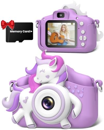 Gofunly Kinderkamera Digitalkamera mit 2,0-Zoll-Bildschirm & Karte | 1080P HD Kinder Kamera mit Selfie, Spielzeug für 3 bis 12 Jahre Jungen Mädchen, Weihnachten und Geburtstagsgesc