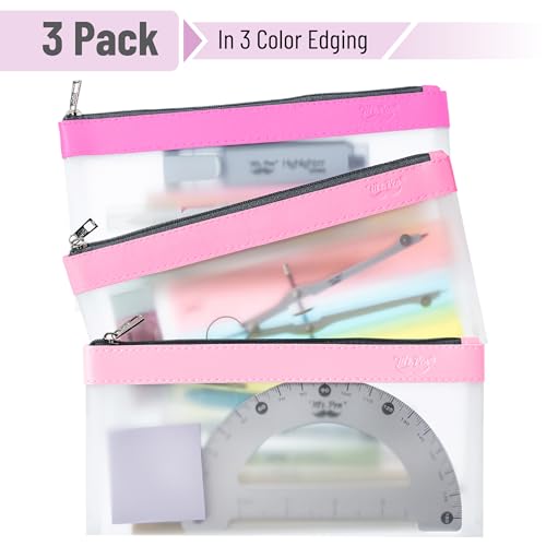 Image of Mr. Pen- Clear Pencil Pouch, 8.50 inchx4.25 inch, 3 Pack, Durable TPU Material | Medium Water-Resistant Pencil Bags with Smooth Zipper, Multipurpose Clear Pouch for Stationery, School, Office