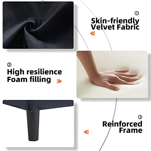 Olela Pull Out Sleeper Sofa Couch,Velvet Convertible Sofa Bed L Shape Sectional Sofa With Storage Chaise And Pocket For Living Room (Black) #TOP5