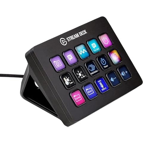Elgato Stream Deck MK.2 – Studio Controller, 15 macro keys, trigger actions in apps and software like OBS, Twitch, ​YouTube and more, works with Mac and PC Cover