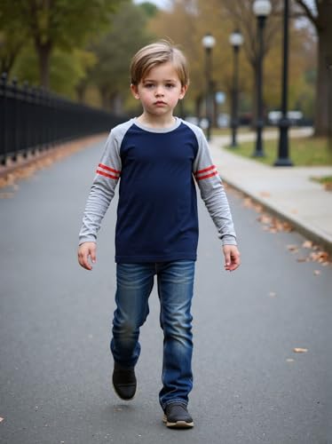 Image of Cadidi Dinos Boys Girls Long Sleeve Shirts Cotton Casual Crewneck Printed Kids T-Shirts