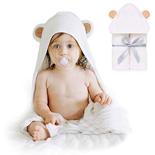 Serviette à Capuchon pour Bébé, HyAdierTech Cape de Bain Bebe Fille et Garçon, Serviette de Bain Bébé, Serviette Fibre de Bambou pour les Enfants, Nouveau-nés ou Nourrissons Garçons et Filles