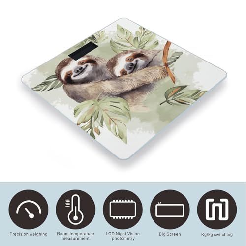 Báscula digital de baño con vidrio templado y pantalla LCD miniatura 3