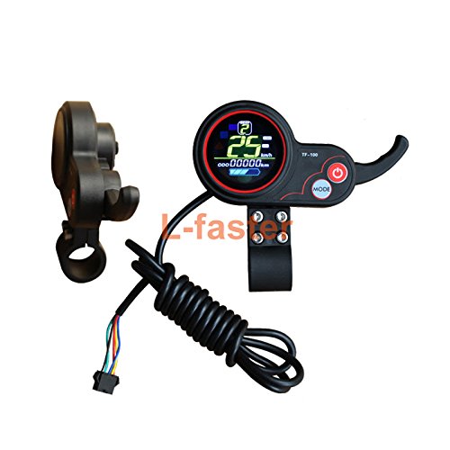 Electric Scooter LCD Display with Thumb Throttle Kit Electric Brushless Hub Motor Controller with Color LCD Battery Indicator (24V 800W/1000W Color Screen kit)