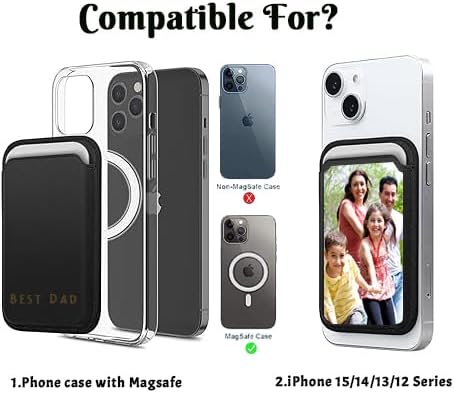 Miniatura 5 de LalatiFy Cartera de cuero personalizada compatible con iPhone 15141312 ProMaxPlusMini teléfono Apple y funda magnética, texto fotográfico