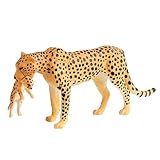 TTETTZ Leopard Figurine Simulation Wildlife Animal Statue Preschool Cheetah Playset Model for Desktop Decor Educational Toys
